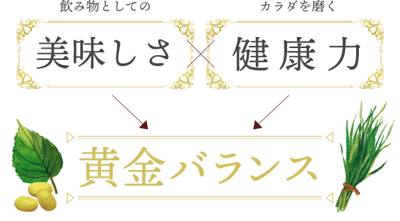 飲み物のとしての美味しさ×カラダを磨く健康力の黄金バランス