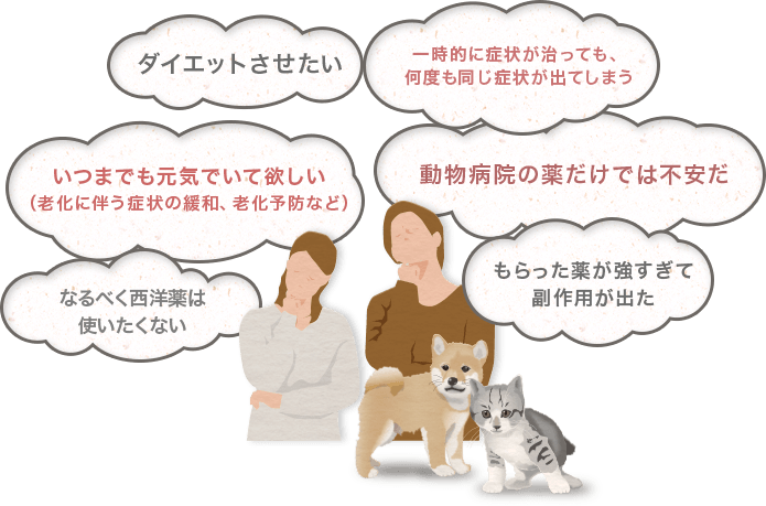 ペットに関して本草閣に来られる主な理由